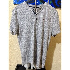 Hollister Must Have Collection Teen Adult Large Henley Short Sleeve Shirt Casual